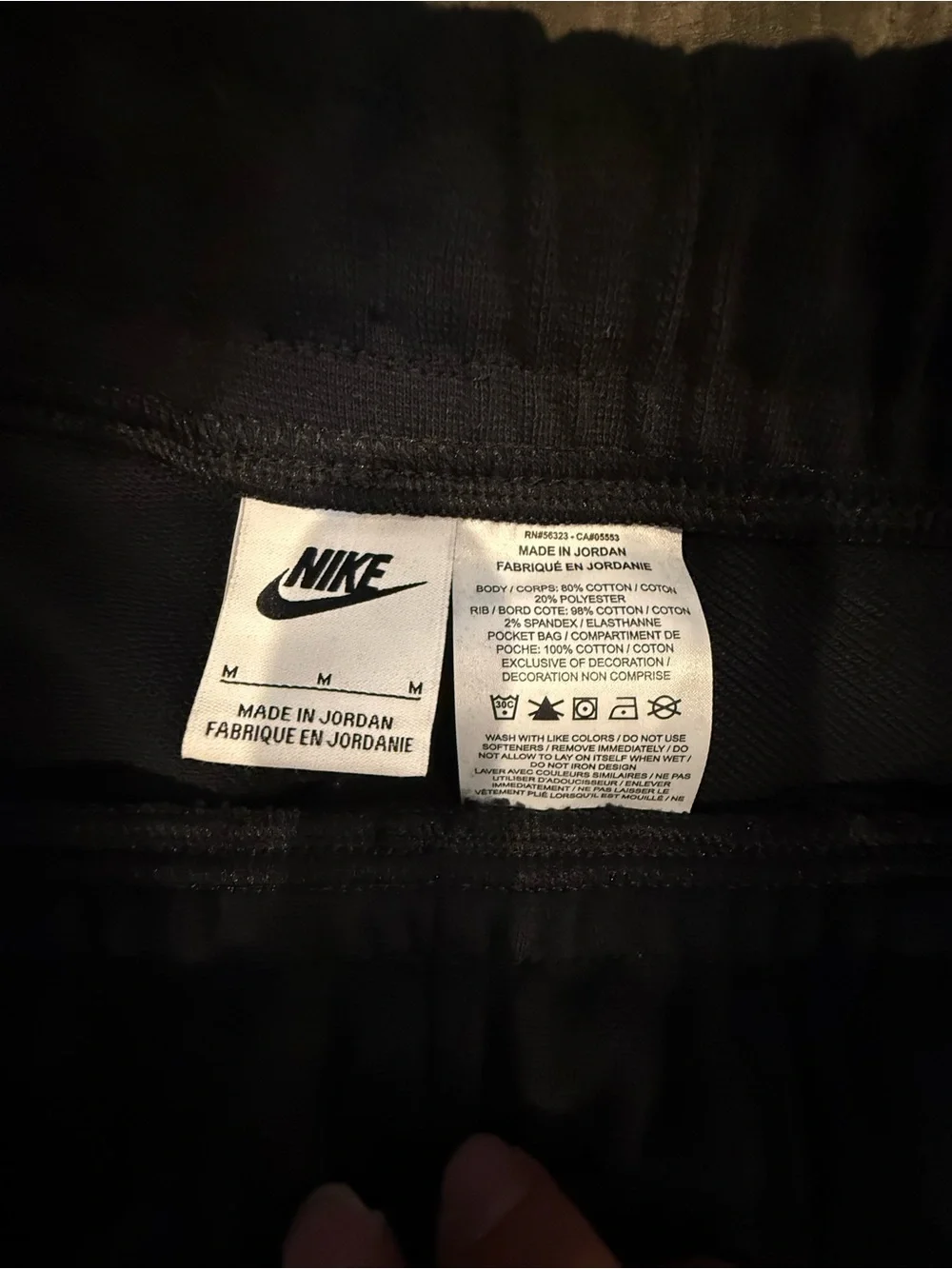 Nike girl’s Black Athletic Shorts with White Logo